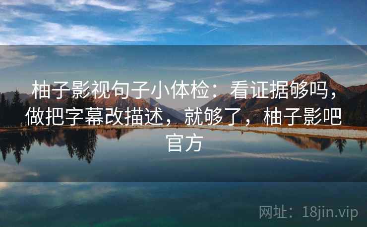 柚子影视句子小体检：看证据够吗，做把字幕改描述，就够了，柚子影吧官方