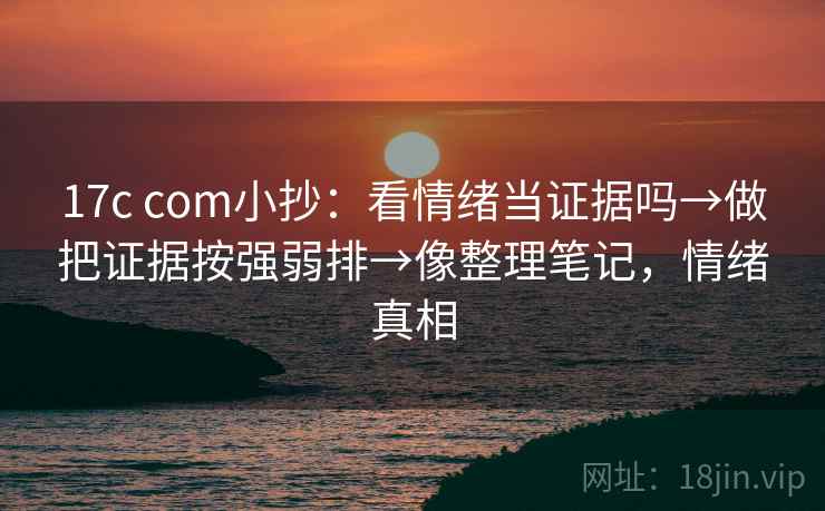 17c com小抄:看情绪当证据吗→做把证据按强弱排→像整理笔记,情绪真相 17c com小抄:看情绪当证据吗→做把证据按强弱排→像整理笔记,情绪真相
